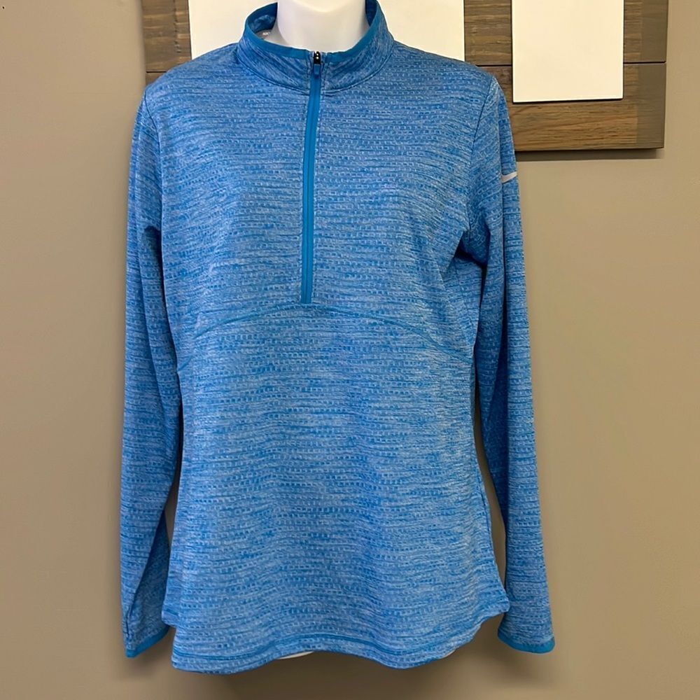 Nike Golf Women’s Dri-Fit Long Sleeve Pullover Heather Light Blue Shirt- Large